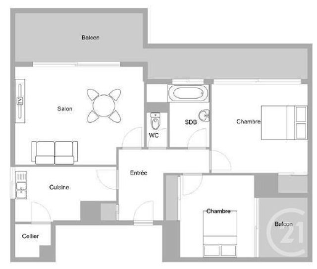 Afficher la photo en grand Appartement F3 à vendre - 3 pièces - 70.46 m2 - CANNES LA BOCCA - 06 - PROVENCE-ALPES-COTE-D-AZUR - Century 21 Immobilier Conseil